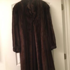 Mink coat - full length- brown - great condition